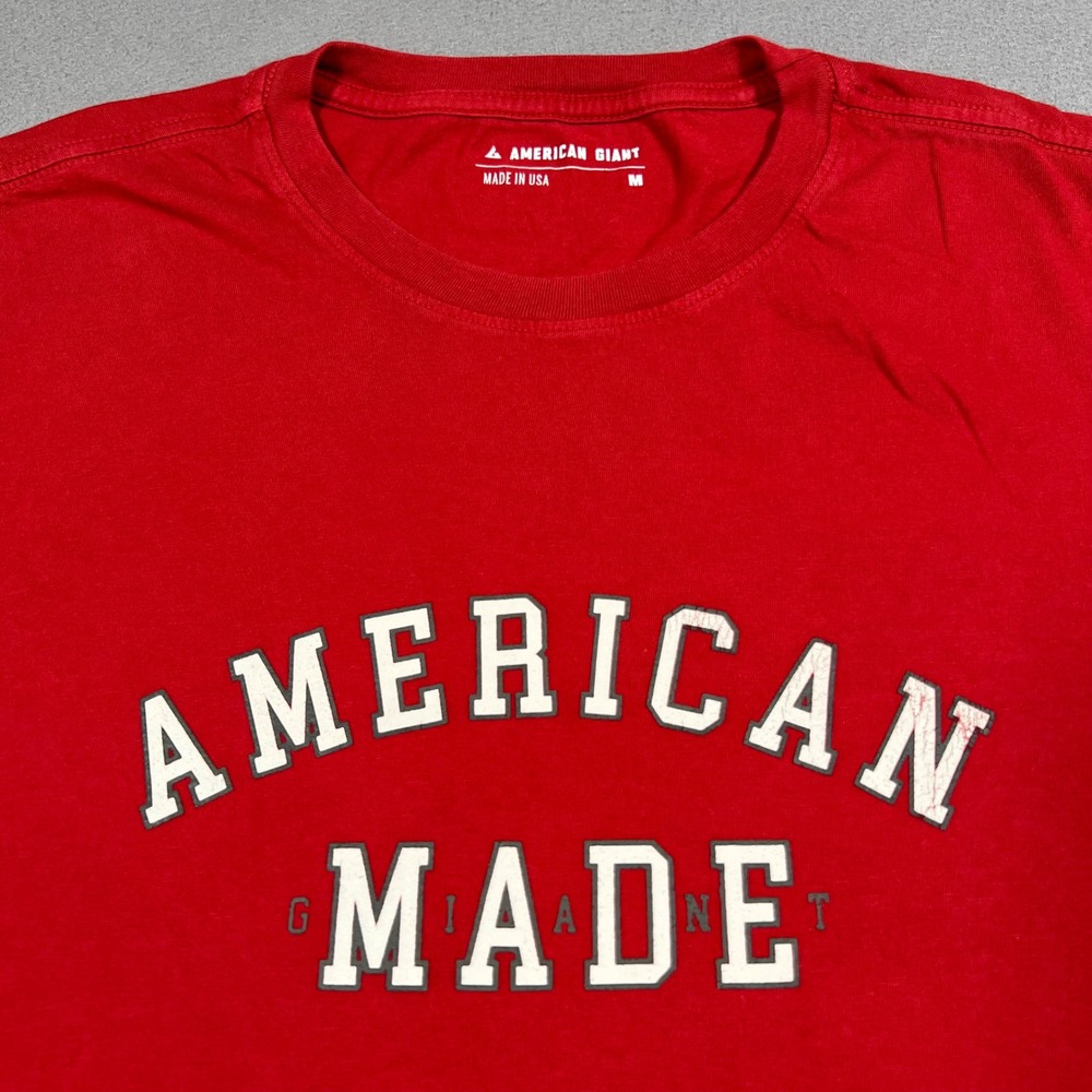 American‎ Giant T Shirt Mens M Red American Made Graphic Tee Made in USA Patriot
